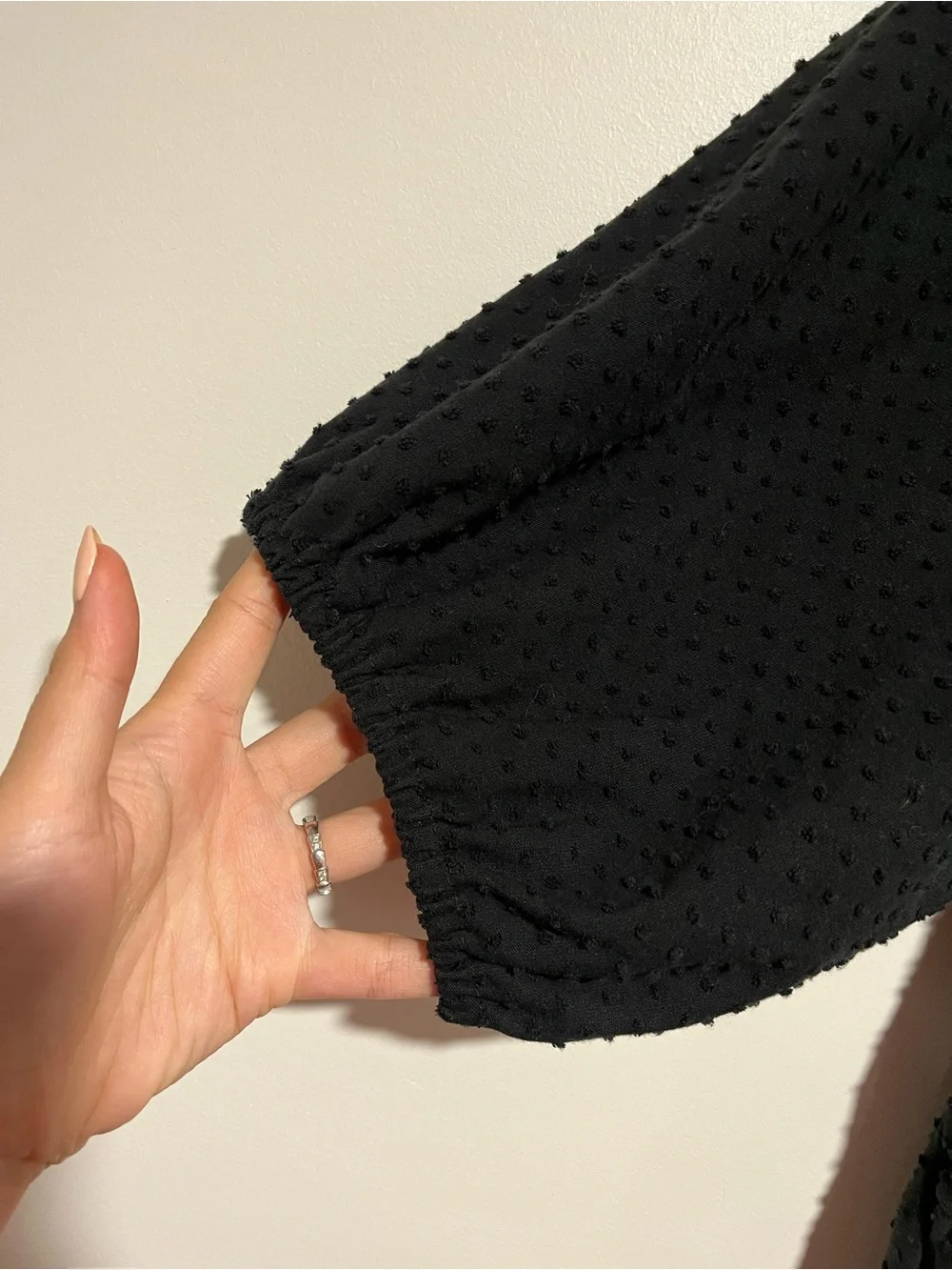 J. Crew Black Swiss Dot Tiered Puff Sleeve Dress